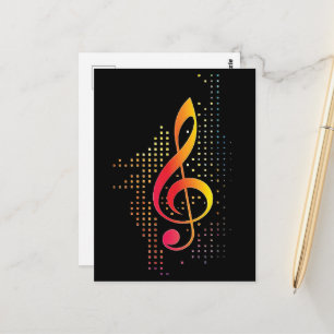 Treble Clef Music Postcard
