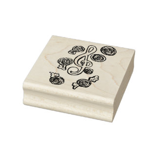 Treble Clef Music teacher Art Rubber Stamp