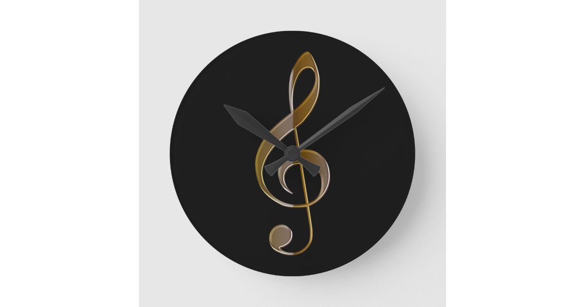 Treble Clef Musicthemed Wall Clock Zazzle