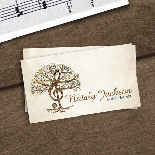 Treble Clef Music Tree Business Card