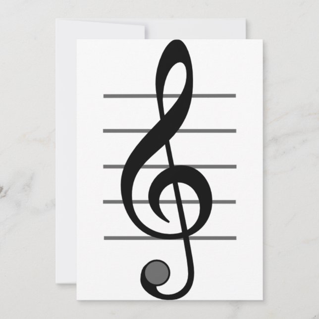 Treble Clef Musical Note Invitations (Front)