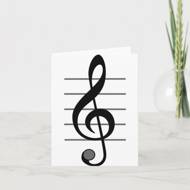 Treble Clef Musical Note Note Cards (Front)