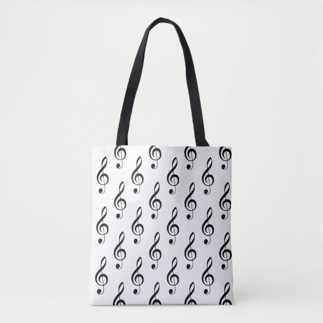 Treble Clef Musical Tote Bag (Front)