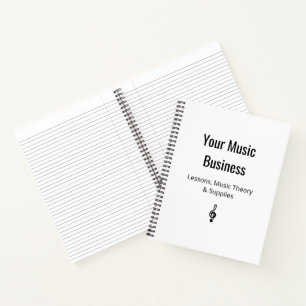 Treble Clef Musician Music Business Black White Notebook