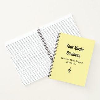 Treble Clef Musician Pale Yellow Music Business Notebook