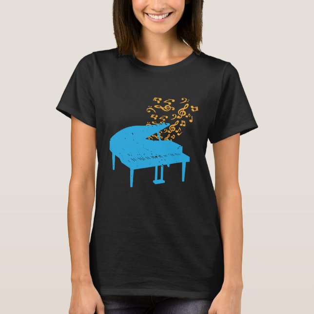 Treble Clef Musician Piano Player Gift Royal Piano T-Shirt (Front)