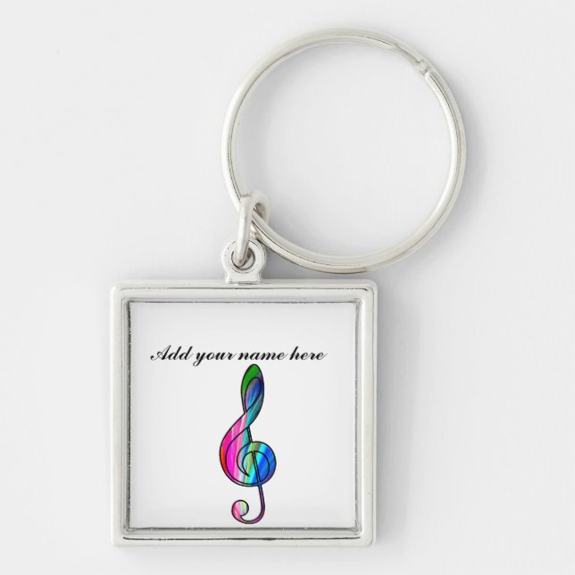 Treble clef note in color_ key ring (Front)