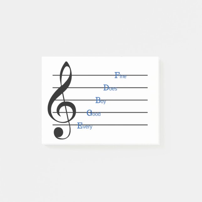 Treble Clef Notes (Line Rhymes) (Front)
