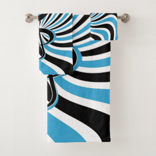 Treble Clef on Blue Retro Background Bath Towel Set