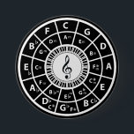Treble clef Piano Keys Circle of Fifths 7.5 Cm Round Badge<br><div class="desc">Great gift for any pianist , learner of the piano or piano music lover this black and white piano key design features a circle of fifths inner circle with treble clef. The circle of fifths is a way of quickly finding a relative minor to any major scale, as well as...</div>