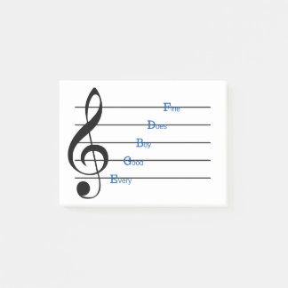 Treble Clef Post-it Notes (Line Rhymes)