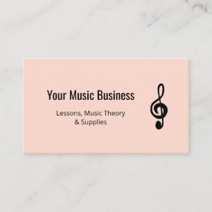 Treble Clef QR code Professional Music Rose Gold  Business Card