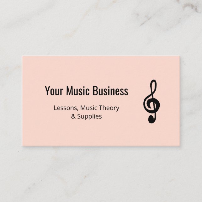 Treble Clef QR code Professional Music Rose Gold  Business Card (Front)