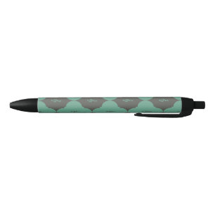 Treble Clef Quatrefoil Pattern Black Ink Pen
