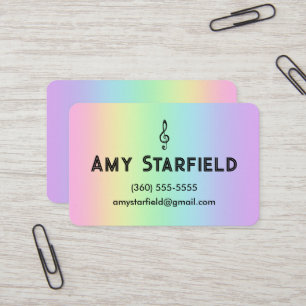 Treble Clef Rainbow Business Cards