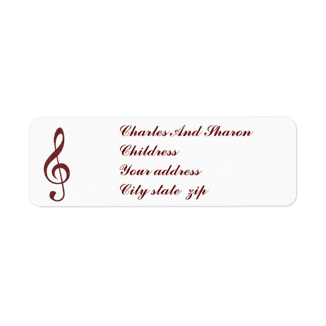 TREBLE CLEF-RETURN ADDRESS LABELS (Front)
