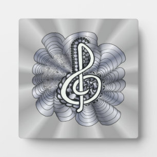 Treble Clef Silver Customisable Plaque