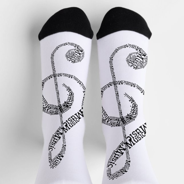 Treble Clef  Socks (Top)