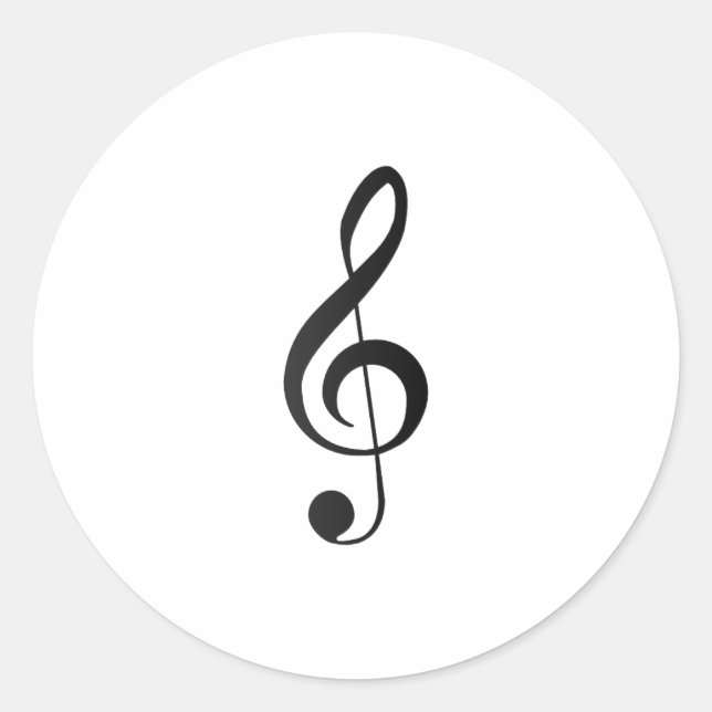 treble clef symbol classic round sticker (Front)