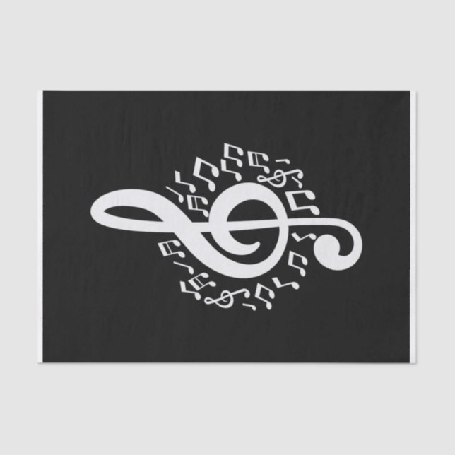 Treble Clef Tissue Paper Music Giftwrap Decoupage  (Front)