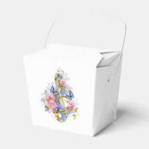 Treble clef with Pink Roses Favour Box