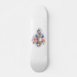 Treble clef with Pink Roses Skateboard