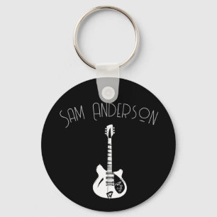 treble clefs with musician full name personalised key ring