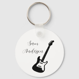 treble clefs with musician full name personalised key ring