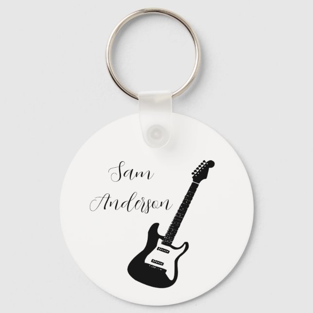 treble clefs with musician full name personalised  key ring (Front)
