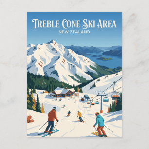 Treble Cone Ski Area New Zealand Postcard