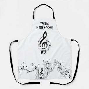 Treble in the kitchen apron