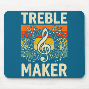 Treble Maker Retro Music Notes Pun For Band Choir  Mouse Mat