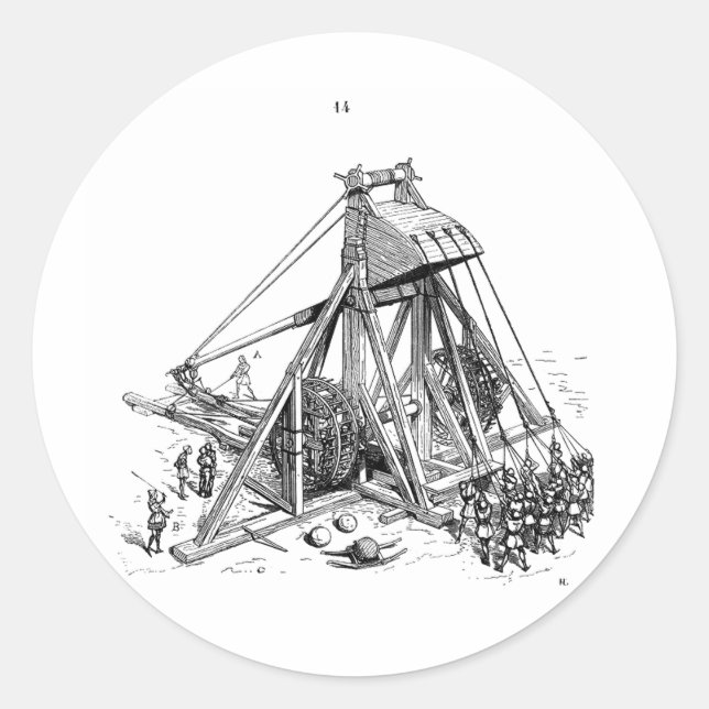 trebuchet classic round sticker (Front)