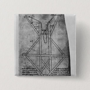 Trebuchet, machine to throw arrows 15 cm square badge