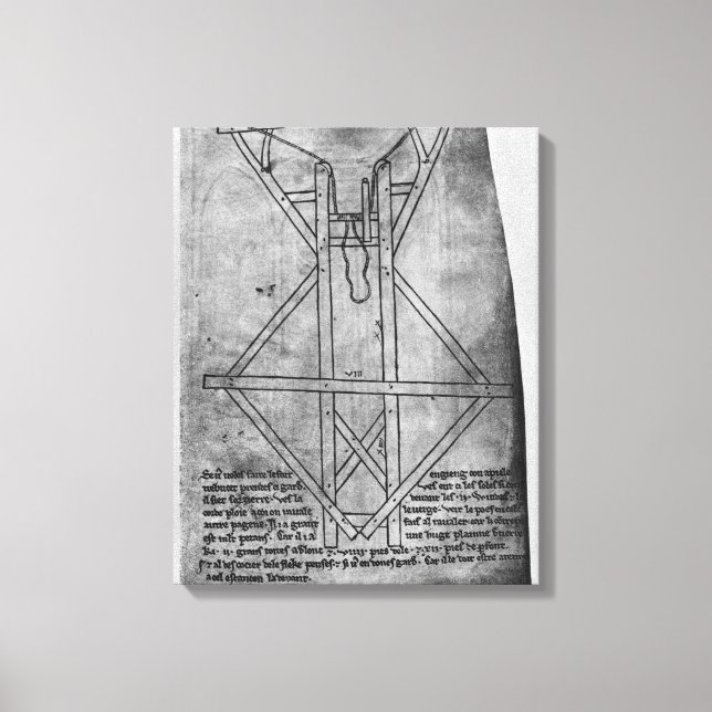 Trebuchet, machine to throw arrows canvas print (Front)