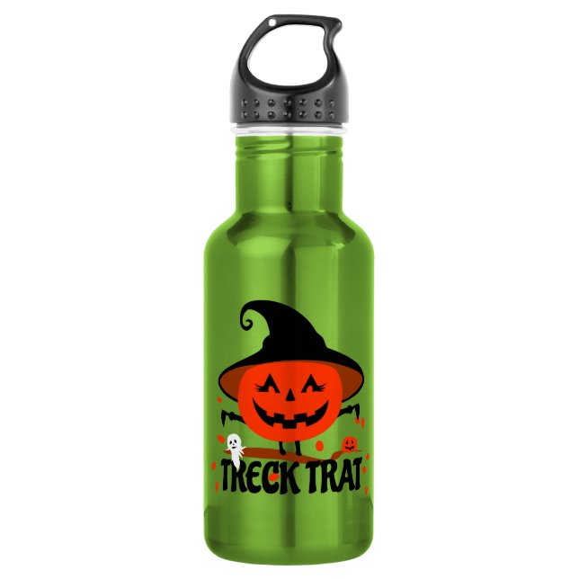 Treck Trat Pumpkin Smiling 532 Ml Water Bottle (Front)