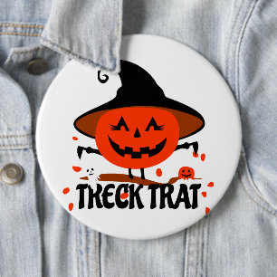 Treck Trat Pumpkin Smiling 6 Cm Round Badge
