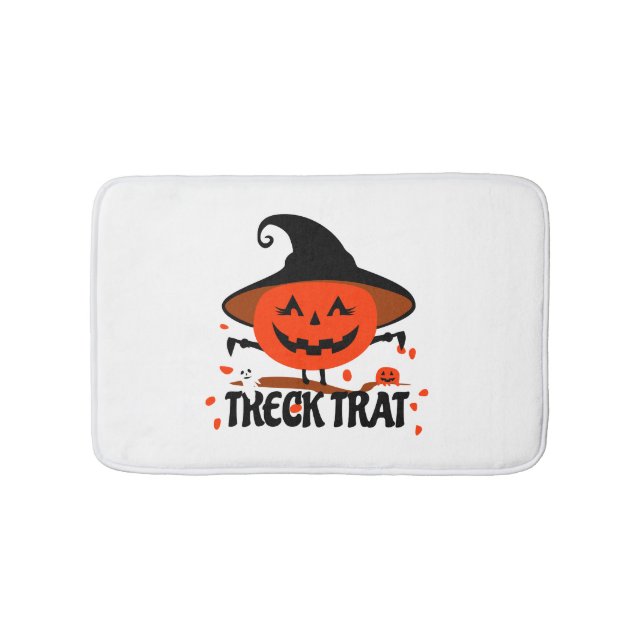 Treck Trat Pumpkin Smiling Bath Mat (Front)