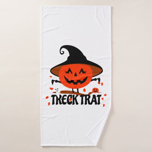 Treck Trat Pumpkin Smiling Bath Towel (Bath Towel)