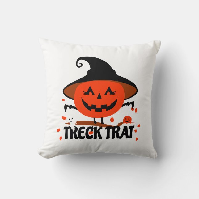 Treck Trat Pumpkin Smiling Cushion (Front)