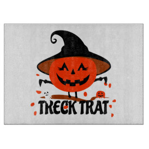Treck Trat Pumpkin Smiling Cutting Board