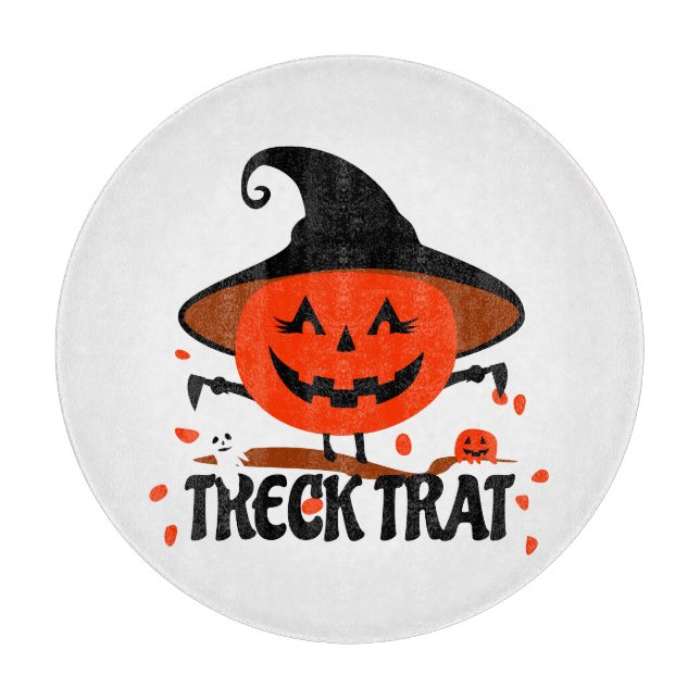 Treck Trat Pumpkin Smiling Cutting Board (Front)