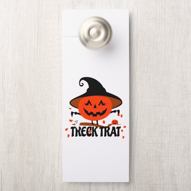 Treck Trat Pumpkin Smiling Door Hanger (On Knob)