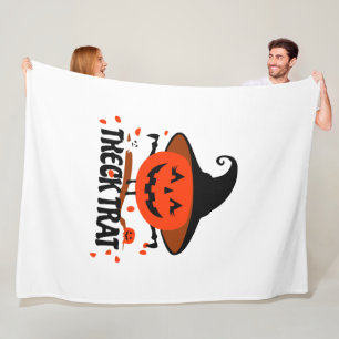 Treck Trat Pumpkin Smiling Fleece Blanket