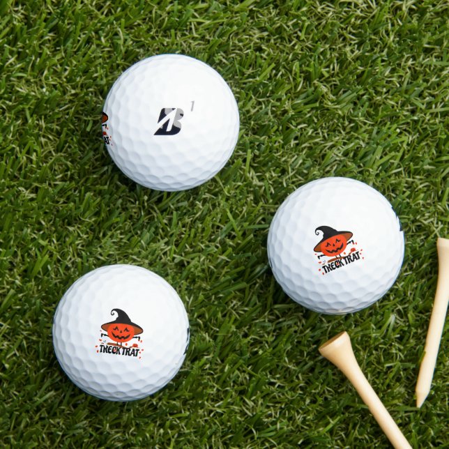 Treck Trat Pumpkin Smiling Golf Balls (Insitu Grass)