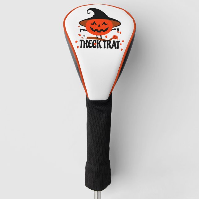 Treck Trat Pumpkin Smiling Golf Head Cover (Front)