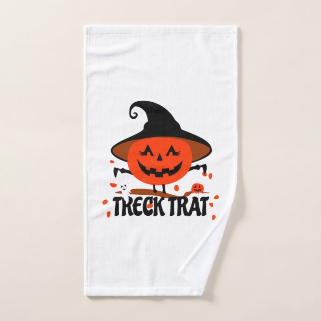 Treck Trat Pumpkin Smiling Hand Towel (Hand Towel)