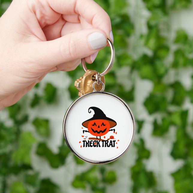 Treck Trat Pumpkin Smiling Key Ring (Hand)