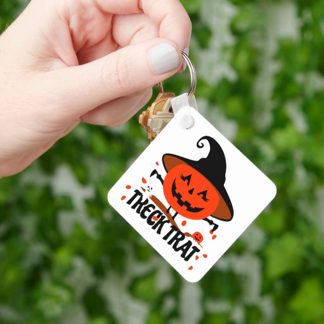 Treck Trat Pumpkin Smiling Key Ring (Hand)