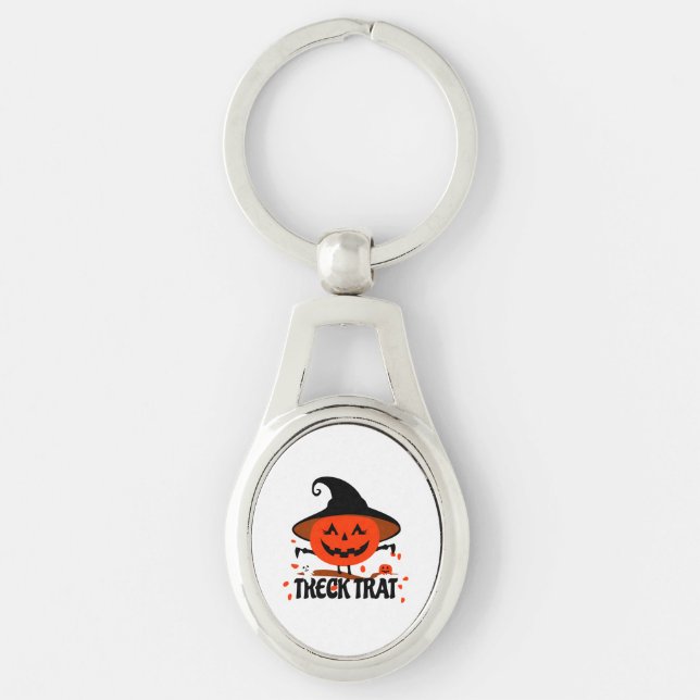 Treck Trat Pumpkin Smiling Key Ring (Front)